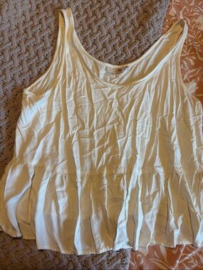 SO Cream Peplum Tank Top